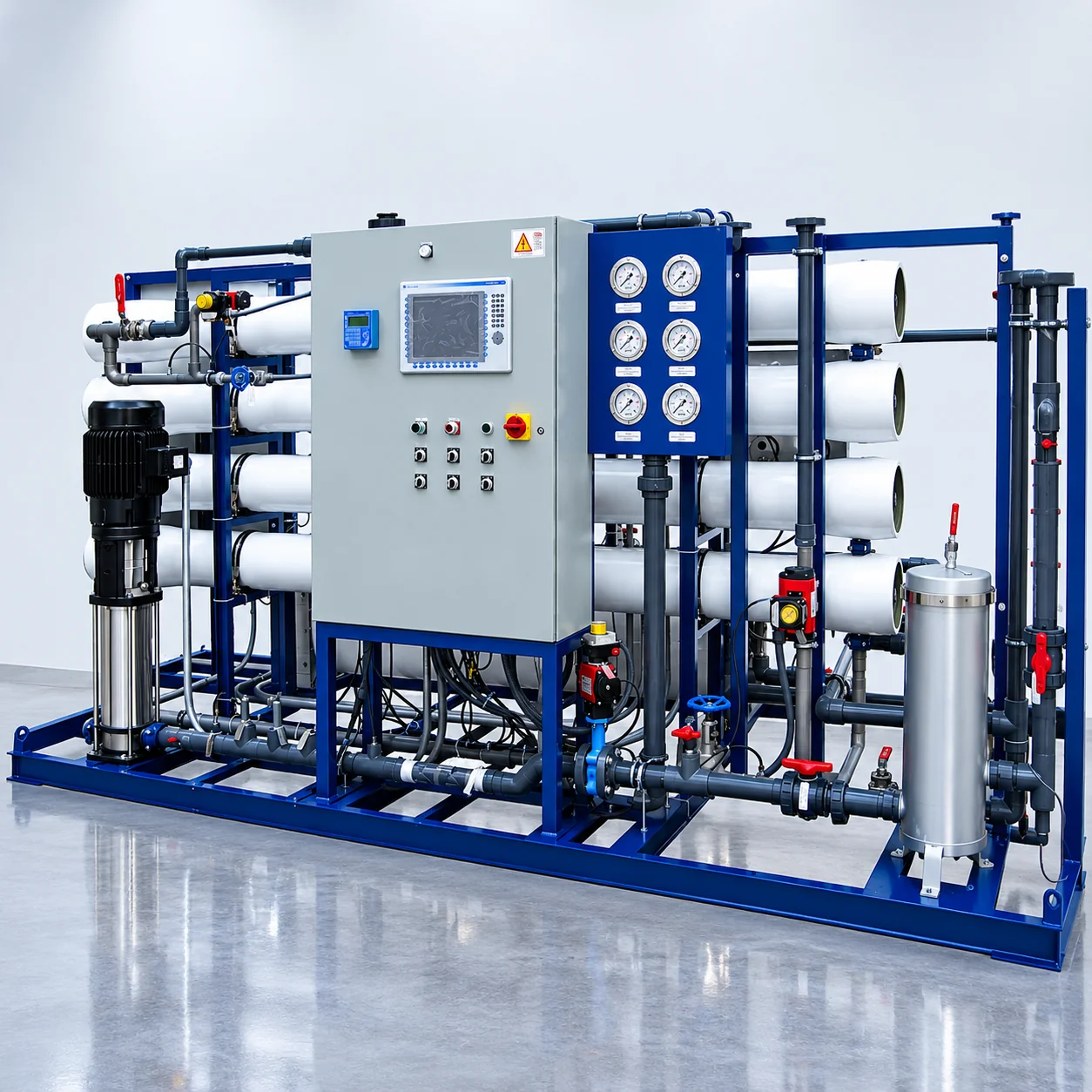 Reverse osmosis membrane system for industrial water treatment