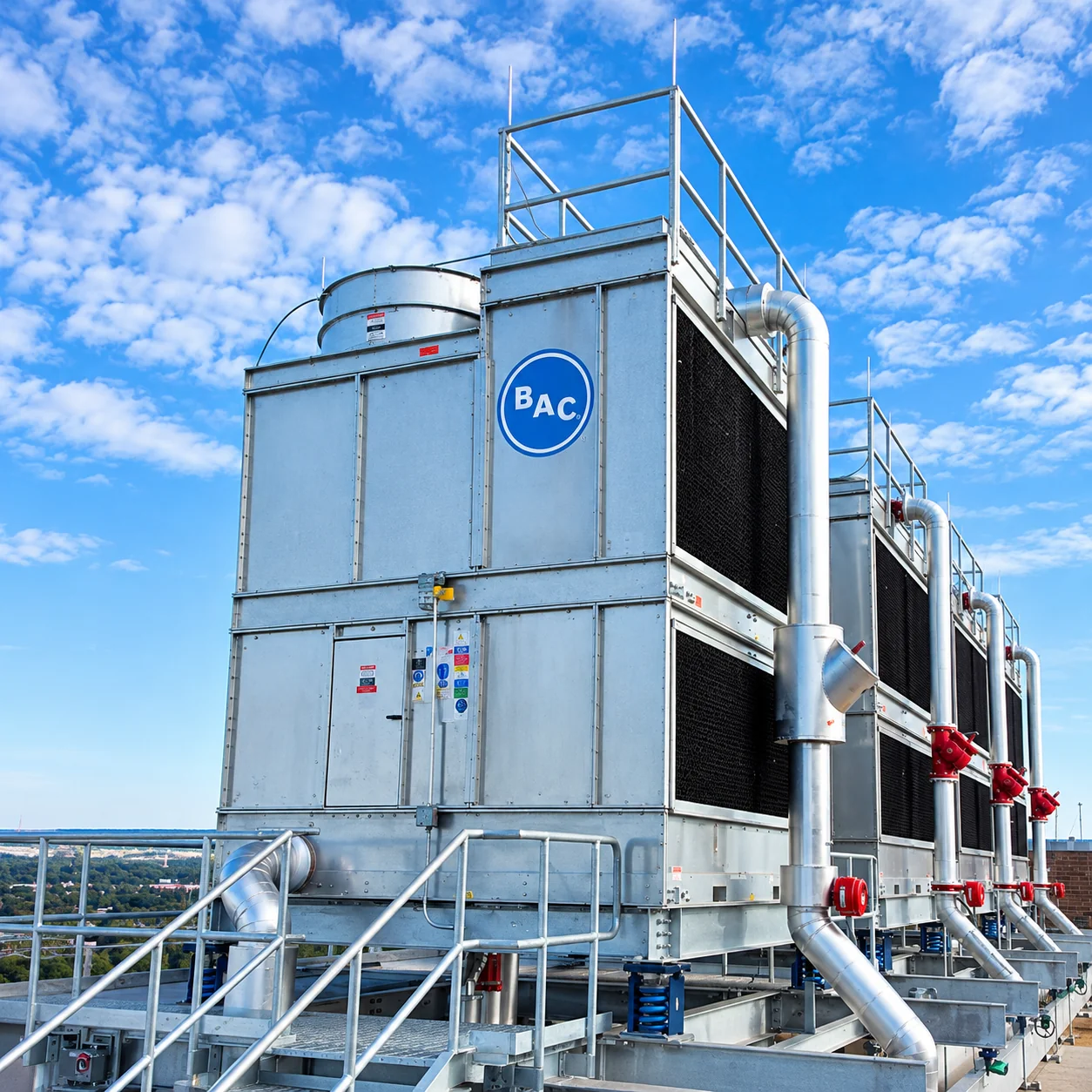 Cooling tower at industrial power plant