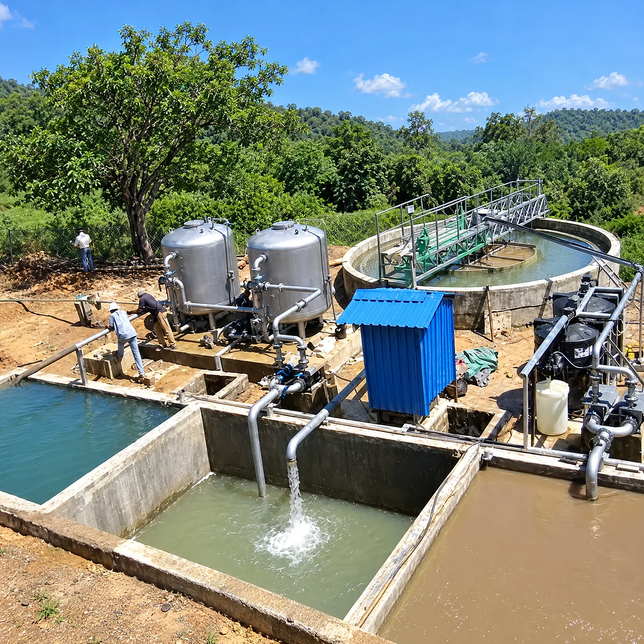 Industrial water treatment plant control panel and monitoring system